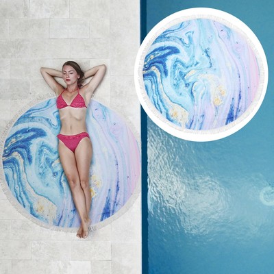1pc 150 cm rund Strand Handtuch Duschbad Handtuch Quicksand Muster Stranddecke