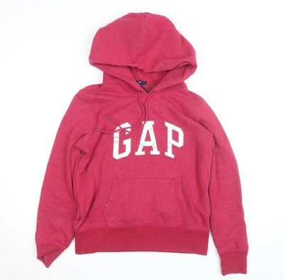GAP Damen Hoodie rot Medium Pullover Logo Baumwollmischung Freizeit