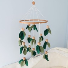 Green Leaf Crib Mobile, Forest Crib Mobile for Boys Girls, Forest Baby Mobi...