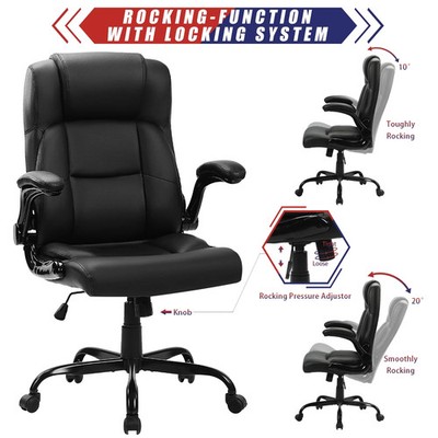 JONPONY XL-9189-BLACK 400LBS Wide Seat Ergonomic Computer Desk