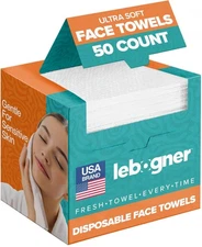 Face Towels - Ultra Soft and Thick Disposable Face Towelettes for Women - Biodeg