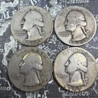Four (4) Washington Silver Quarters, 1945, 1945, 1948S, 1949 - WQ405