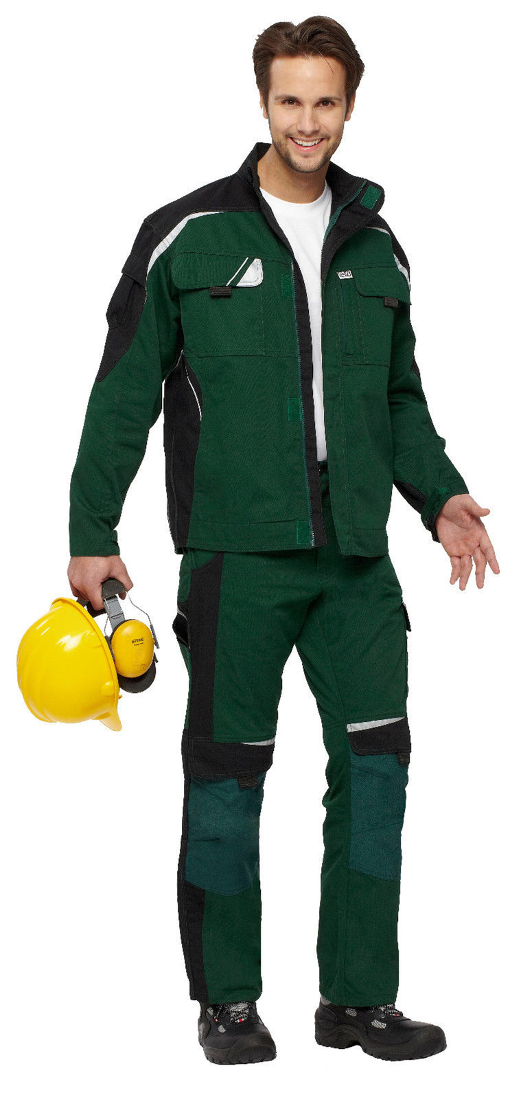 PKA Bundhose Arbeitshose BESTWORK NEW grün schwarz Gärtnerhose Galabau Gala 