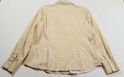 Liz & Co. Button Up Shirt Women’s Large L Chains Long Sleeves Stretch Top Work - Picture 4 of 11