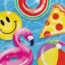 Cool Pool Lunch Paper Napkins 40 Pack Pool Summer Party Tableware Supplies