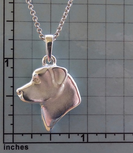 Medium Sterling Silver Rottweiler Head Study Pendant - 第 5/5 張圖片