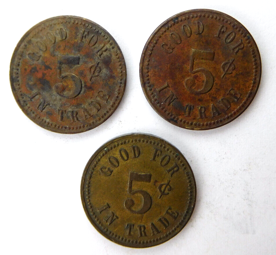 Lot of 3 Stratton's Drug Store Milligan Nebraska Good for 5¢ in Trade