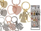 Diamanté Heart  Angel Keyring  Rose Gold Silver Gold Gun Metal KEY RING