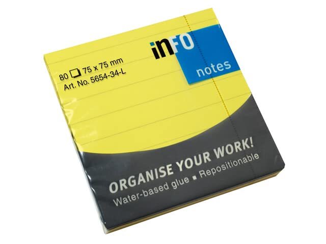 inFO 5654-34-L inFO Sticky Notes 7x7 lin. Yellow