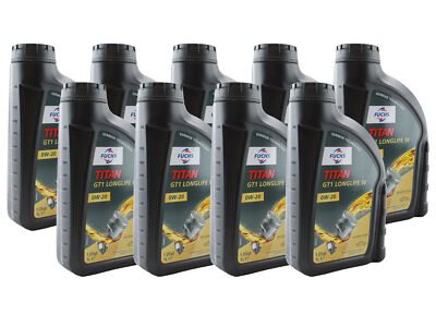 Fuchs 9 Liter TITAN GT1 LONGLIFE IV SAE 0W-20 Engine Oil 9 x 1L for Audi Porsche