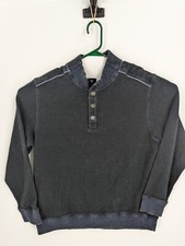 Tommy Bahama Men's 1/4 Snap Navy Blue Long Sleeve Pullover Sweater, Size Large
