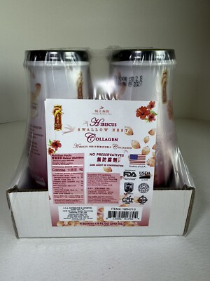 Golden Nest Swallow Birds Collagen Hibiscus Premium Drink 4Bottles X 8 Oz Exp:27