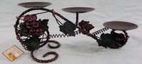 Italian Villa Metal Scross Design Candle Holder W/ Grape Accents 14 Long Cute Italian Villa Metal Scross Design Candle Holder W/ Grape Accents 14 Long Cute
