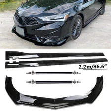 For Acura ILX TLX Front Bumper Lip Spoiler Chin Splitter Glossy Black Body Kits