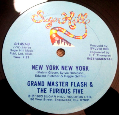 GRAND MASTER FALSH & FURIOUS 5 New York New York '83 Sngl 12'' SUGAR HILL VG+ RAP