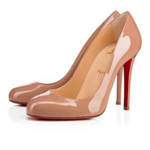 100% AUTHENTIC NEW WOMEN LOUBOUTIN FIFILLE 100 NUDE PATENT PUMPS/HEELS US 10.5