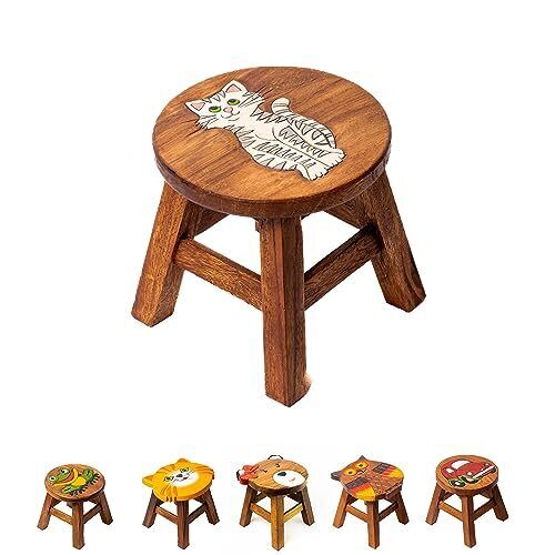 Kinderhocker Holz 25 cm mit Tiermotiv Kinderstuhl kleiner Hocker für Kinder - Bild 97 von 155