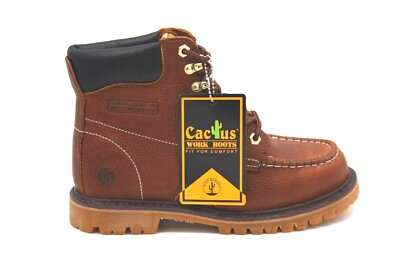 Cactus FOOTWEAR Men's 6'' 625M Light Brown Oil-Resistant  Moc Toe WORK Boot