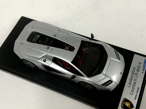 1/43 Looksmart Lamborghini Countach LP _ 2032-10.2cm Silber Auf Leder Sockel - Picture 2 of 5