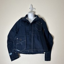 G -star Womens S Organic Raw Army Denim Jacket Jeans Button Up