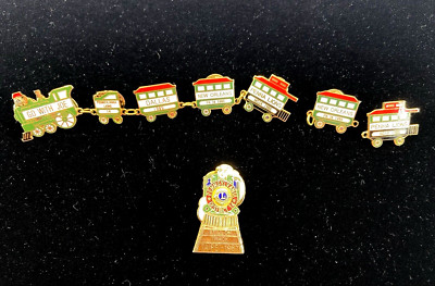 Vintage Lion's Club Pins Lot-PA Railroad Go With Joe 85-86; Taipei 1987 Train