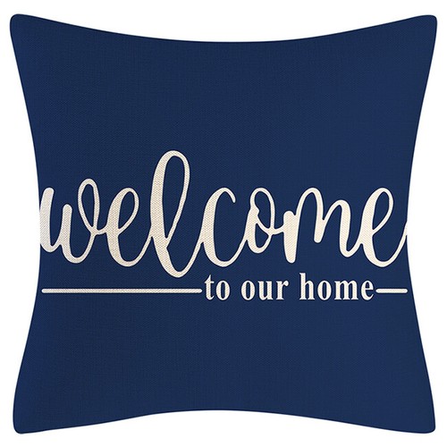 Vintage Linen Blue PILLOW COVER Decorative Ocean Sea 2-Sided Cushion Case 18x18" - 第 27/37 張圖片