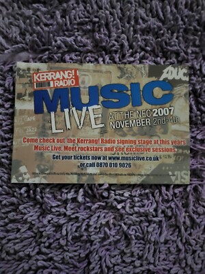 TPGM46 WERBUNG 5X8 KERRANG RADIO: MUSIK LIVE IM NEC 2007