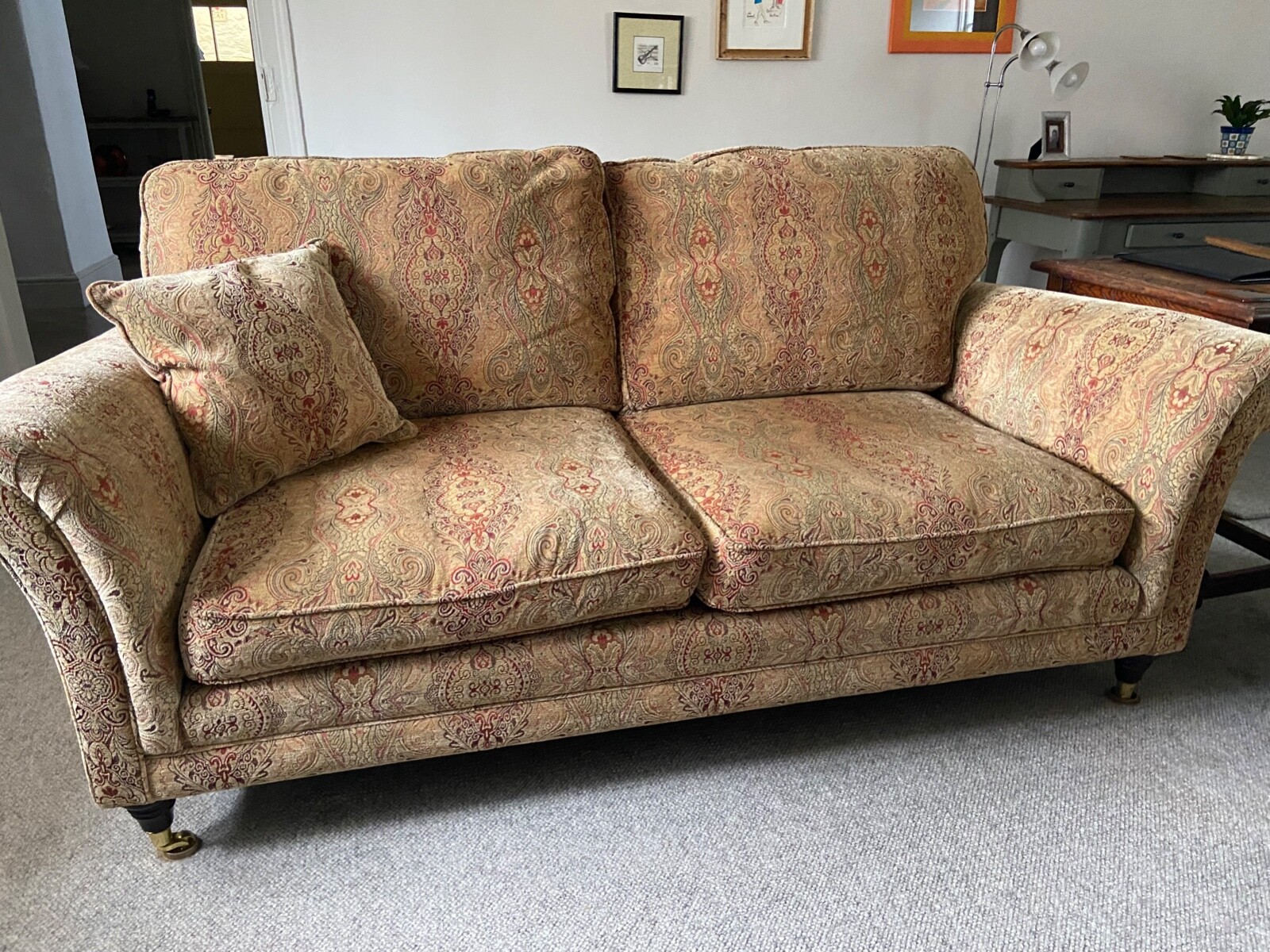Parker Knoll Burghley 3 piece sofas and armchair suite in Baslow Gold