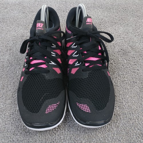 Nike Free 5.0 Girls Size 6.5Y Running Shoes Low Top Sneakers Black Pink Trainers - Picture 6 of 11
