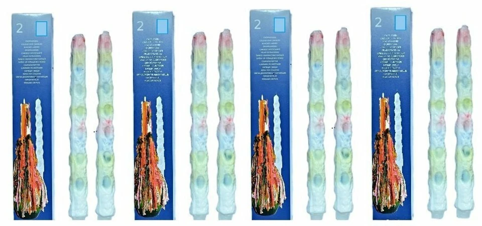 Hillfield® 8 Tropfkerzen Bunt , Stabkerzen Dekokerzen Spitzkerzen Kerzen