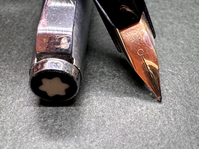 MONTBLANC Junior 622 Black Resin&Silver-METAL '60Vintage Fountain