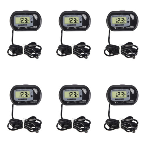 6pcs Digital Aquarium Thermometer with Sensor Probe and Suction Cup LCD Display - Picture 1 of 6