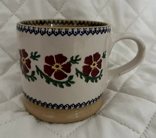 Nicholas Mosse Pottery Ireland Cup Mug Old Flowers 2 Chips On Handle