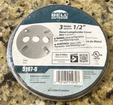 Bell Outdoor 5197-0 Gray Round Triple Weatherproof Cluster Cover 4 in.