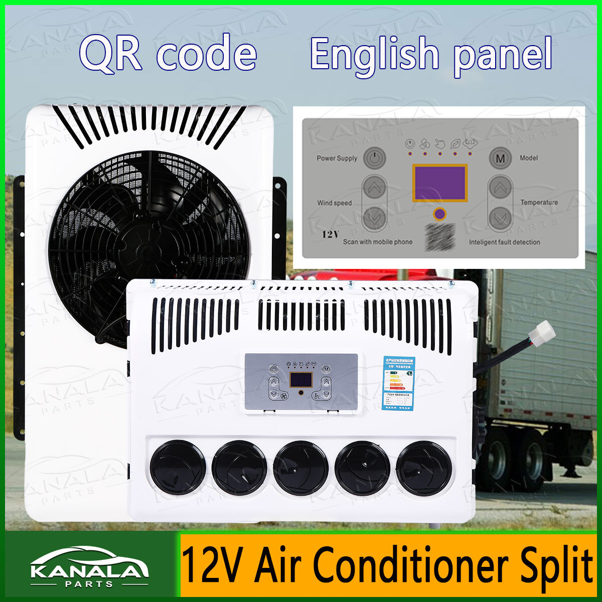 12V 10000 BTU Split AC for Semi Trucks Buses RVs Caravans