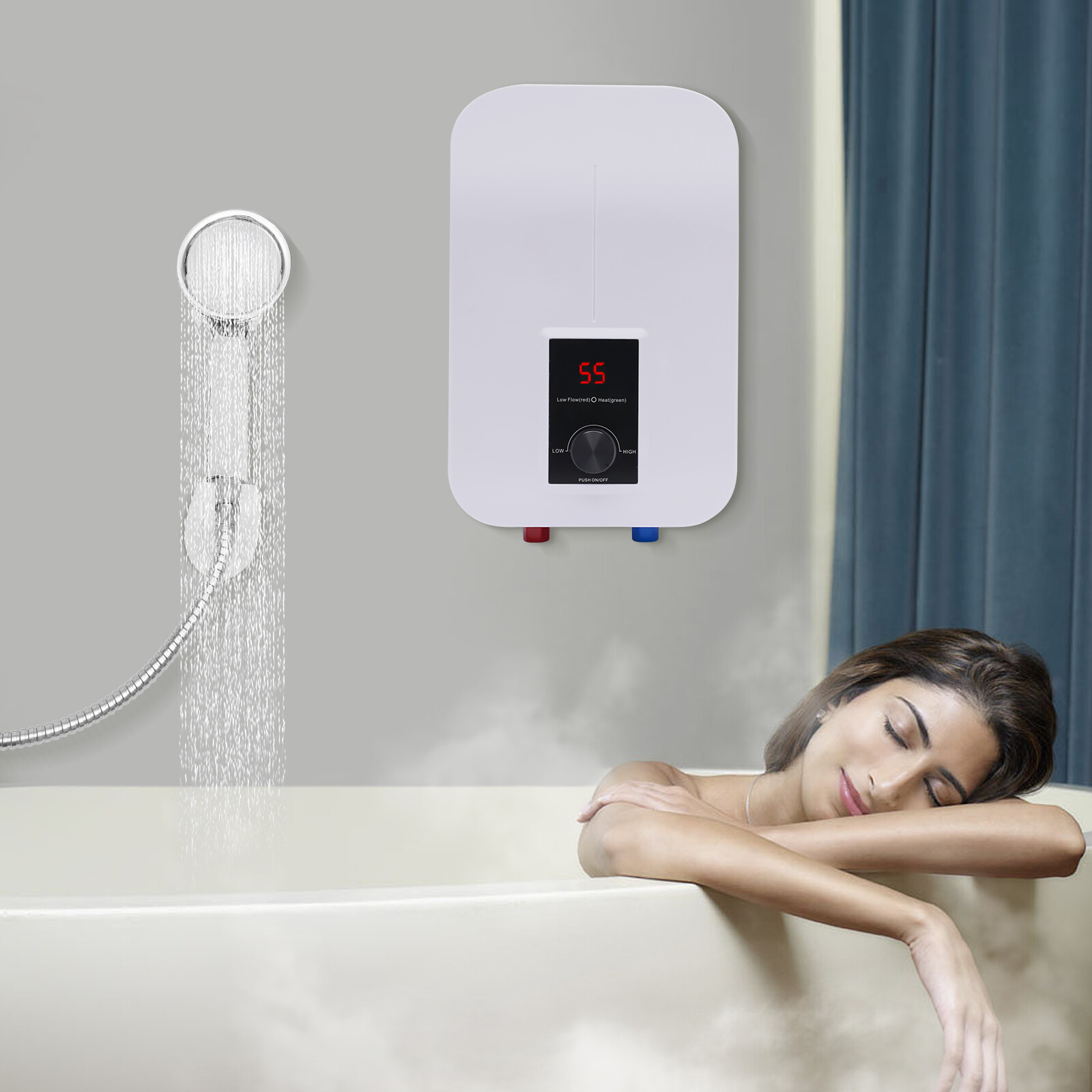 🔥 6500W Tankless Electric Hot Water Heater Instant Boiler On Demand