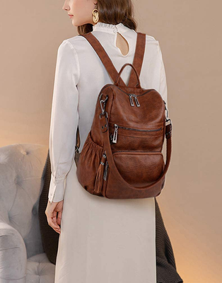UTO Women Backpack Purse Leather Vegan 