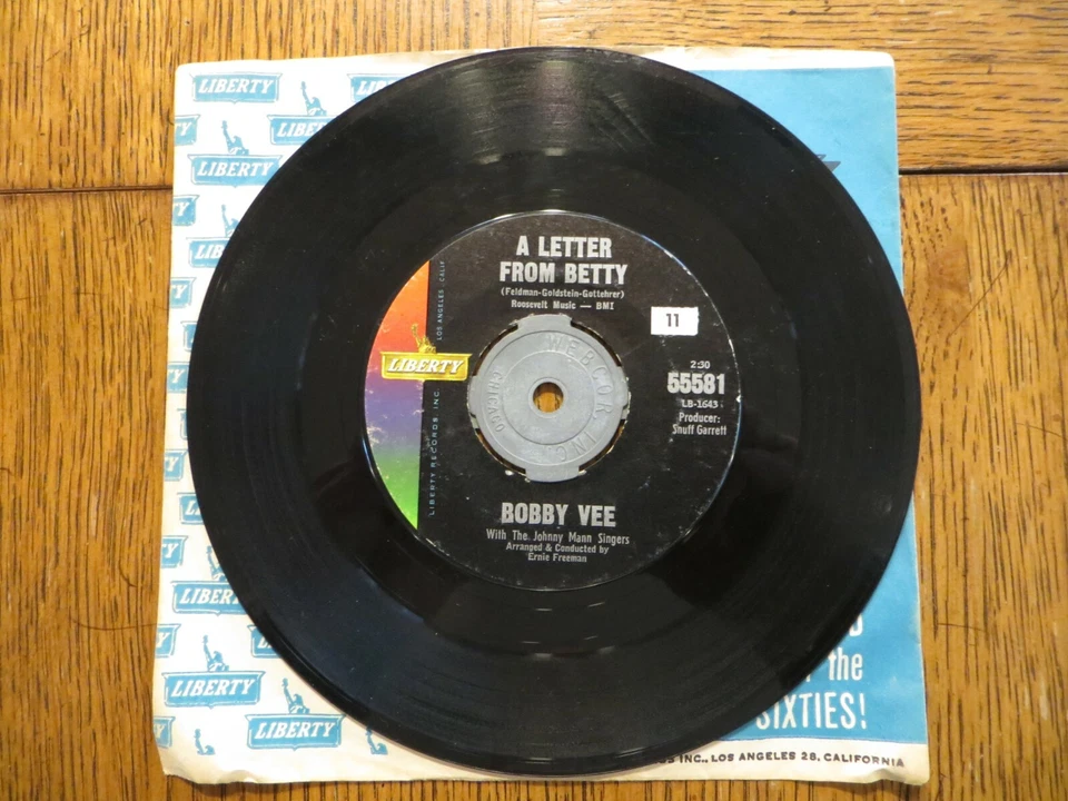 Bobby Vee – Be True To Yourself - 1963 - Liberty 55581 7" Single VG/Generic Foto 2 de 4