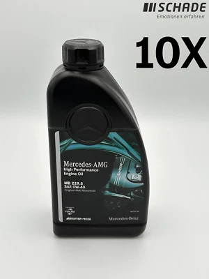 MERCEDES-BENZ 10x 1 litro olio motore originale Mercedes AMG High Performance MB 229.5 0W-40