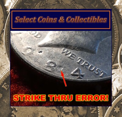 Mint Error 1984-P Kennedy Half Dollar Coin with Strike Thru