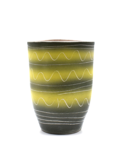 J Austruy 60's Green Tone Ceramic Vase French Ceramic Vase - Picture 1 of 8