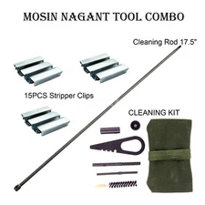 Mosin Nagant 17.5" Cleaning Rod + Cleaning Kit + 15PCS Stripper Clips