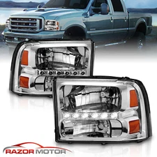 1999-2004 Chrome Headlight for Ford F250/F350 Superduty Excursion [LED DRL]
