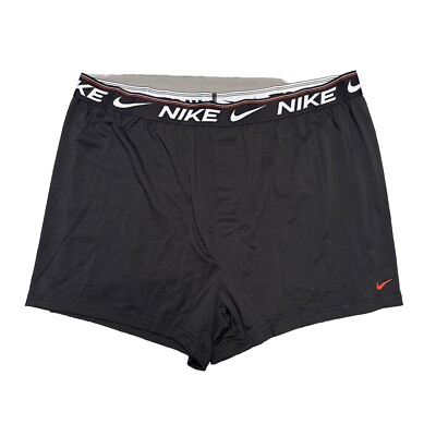 Nike mens XL modern microfiber stretch boxers underwear button fly Black