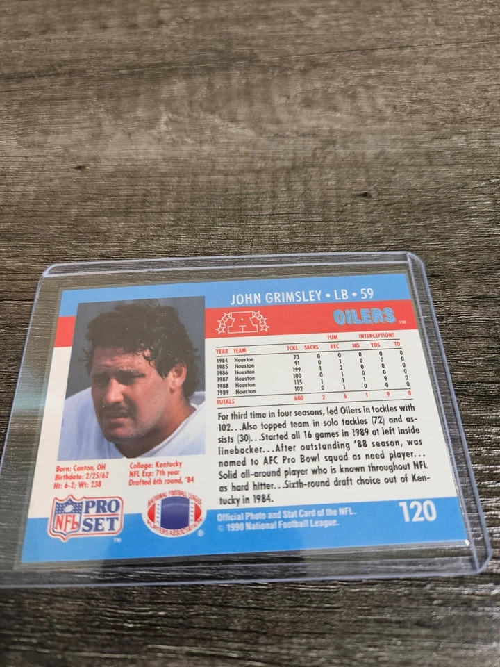 1990 Pro Set - #120 John Grimsley - Image 2 of 2