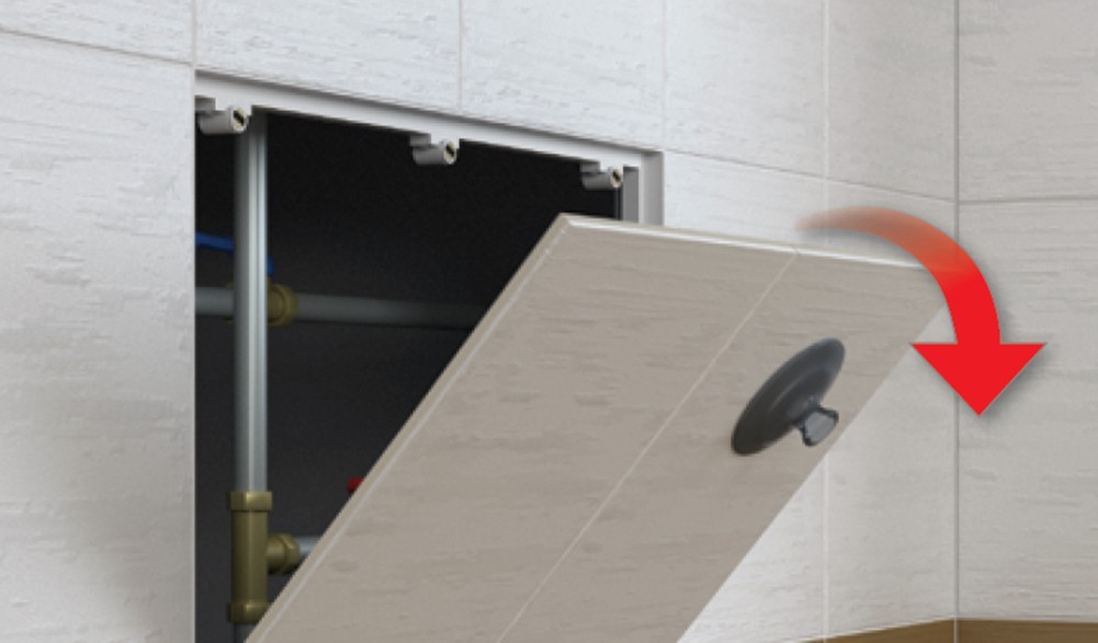 Porta Revisione Botola Ispezione Magnetica 600x300mm - Piastrellabile, Telaio In PVC, Magneti Regolabili - Foto 8