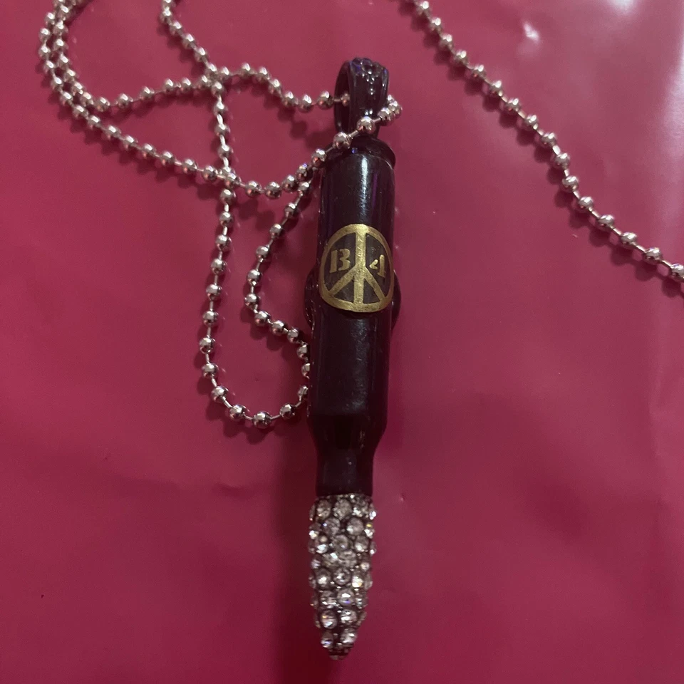 Gran colgante de plata enchapado en bala grande 4 Peace poco común Foto 2 de 3