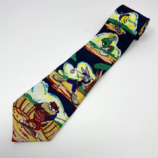 Vintage 1994 Looney Tunes Mania Tie Men's Golf Necktie Tweety Taz Bugs Marvin