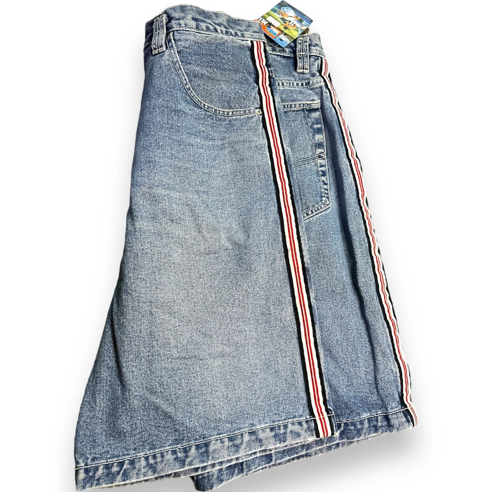 DE COLECCIÓN UNION BAY PANTALONES CORTOS VAQUEROS A RAYAS CLÁSICOS LAVADO TALLA 38 AÑOS 90 Foto 4 de 4