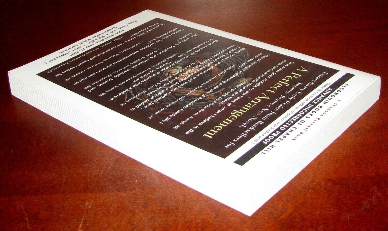 A Perfect Arrangement ARC Suzanne Berne Uncorrected Proof 1st Ed Paperback